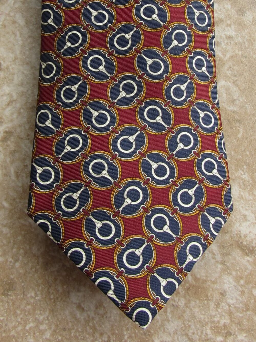 Burberry's Equestrian Horse Bit Silk Necktie